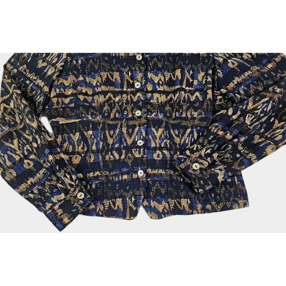 Dana Buchman ~Woman Size 12~ Black/Gold Blazer Top 100% Silk Unlined. - Picture 6 of 14